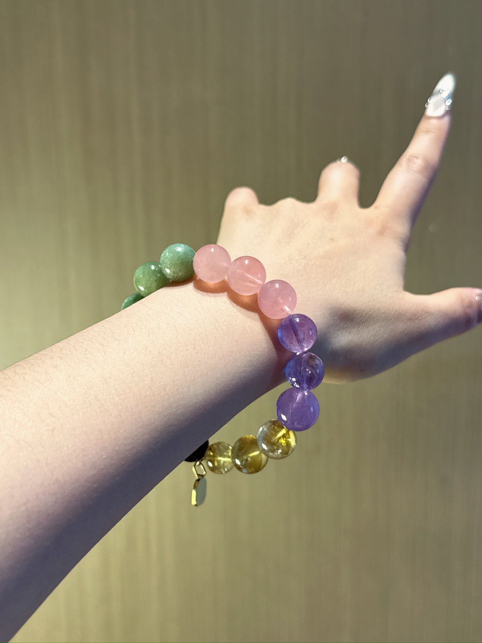 Aquarius (Constellation) Natural Crystal Bracelet — Gold Sheen Obsidian, Rose Quartz, Mica, Amethyst, Lavender Amethyst… | Zodiac Crystal Jewelry