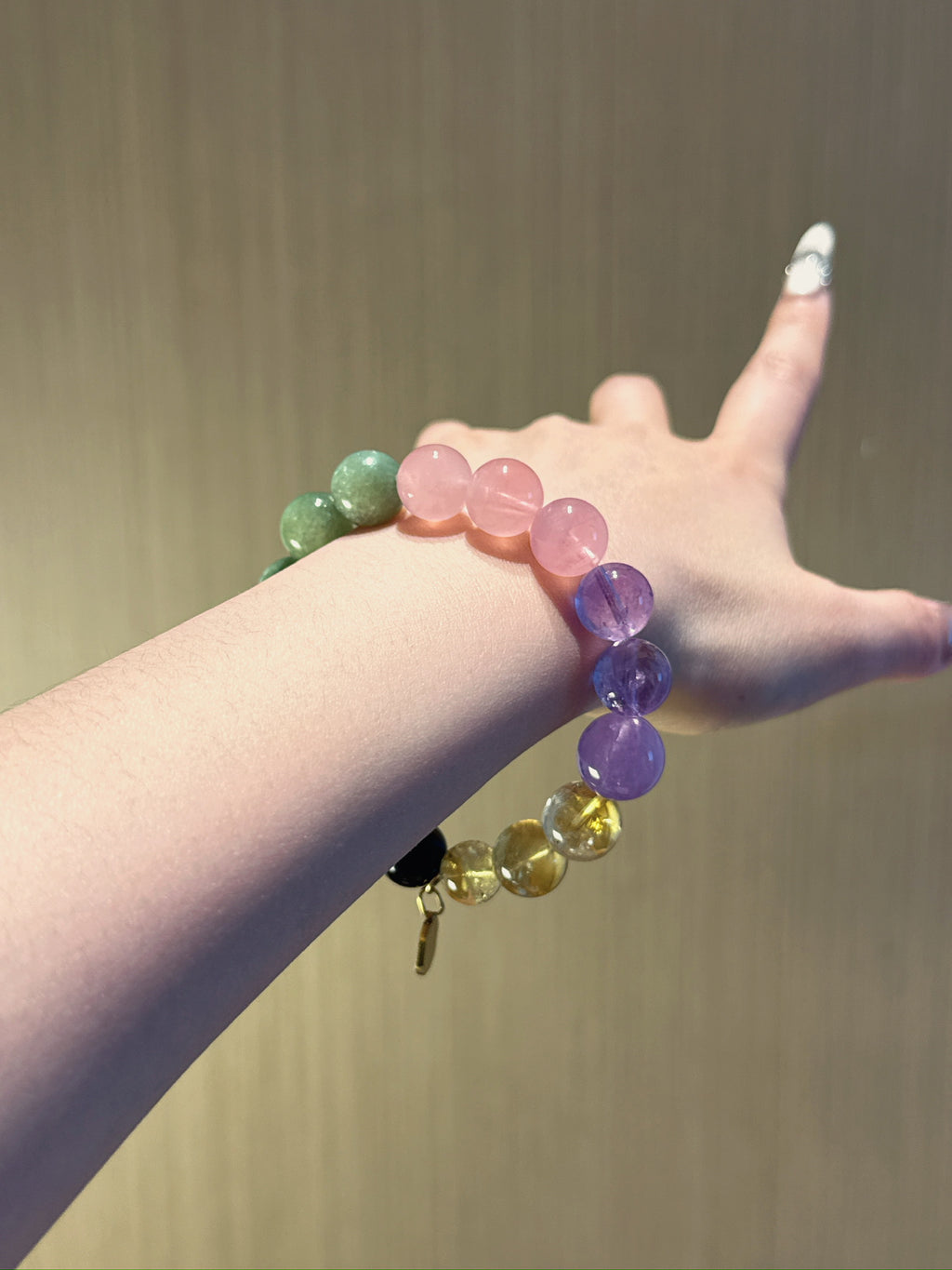 Aquarius (Constellation) Natural Crystal Bracelet — Gold Sheen Obsidian, Rose Quartz, Mica, Amethyst, Lavender Amethyst… | Zodiac Crystal Jewelry