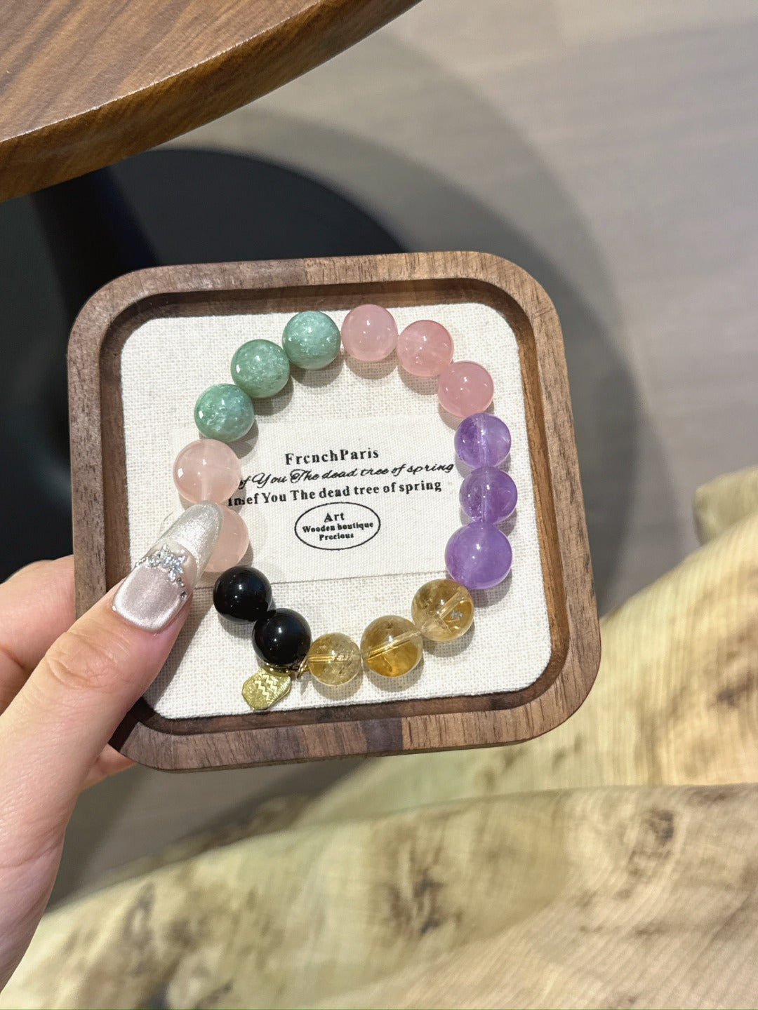 Aquarius (Constellation) Natural Crystal Bracelet — Gold Sheen Obsidian, Rose Quartz, Mica, Amethyst, Lavender Amethyst… | Zodiac Crystal Jewelry