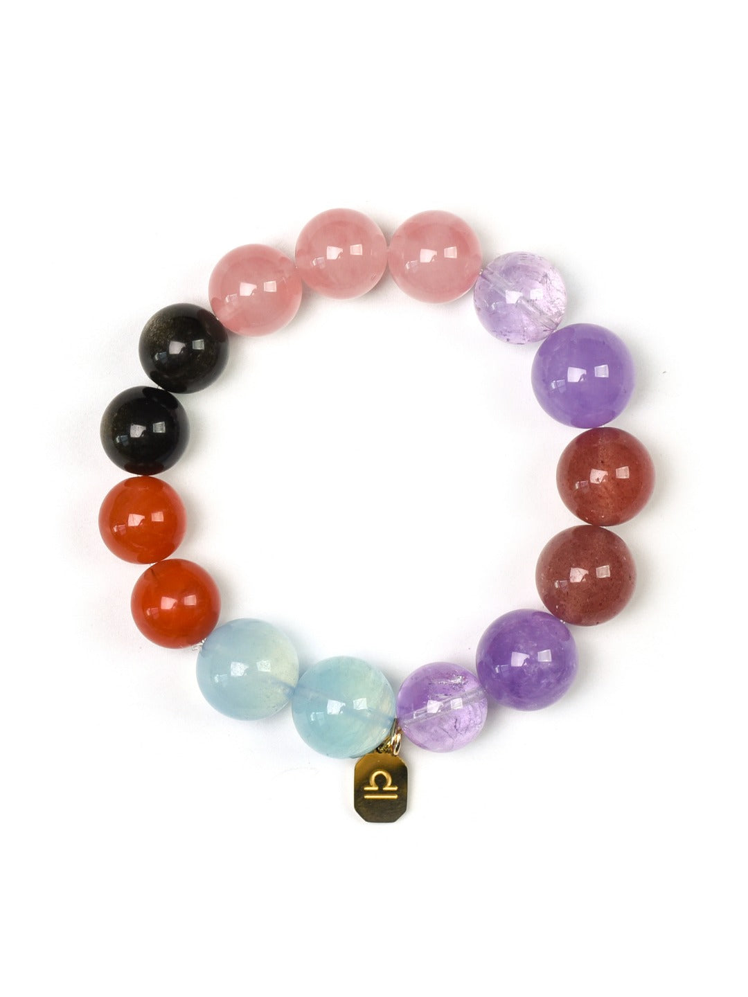 Libra (Constellation) Natural Crystal Bracelet — Aquamarine, Red Agate, Gold Sheen Obsidian, Rose Quartz, Lavender Amethyst… | Zodiac Crystal Jewelry