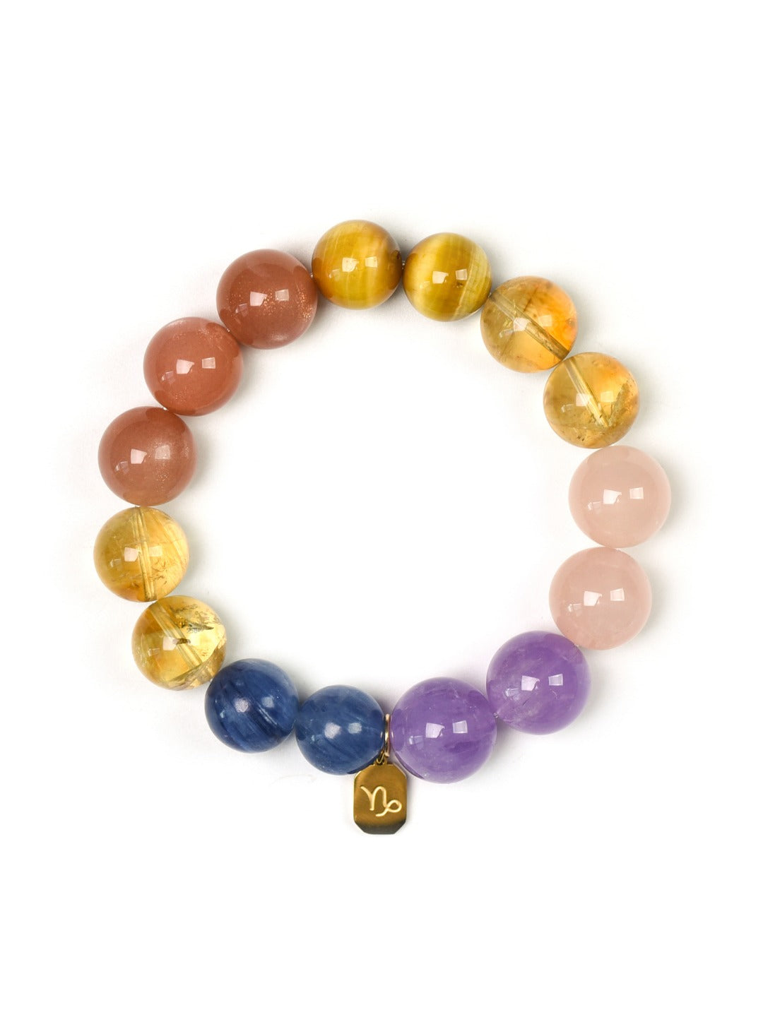 Capricorn (Constellation) Natural Crystal Bracelet — Lavender Amethyst, Rose Quartz, Citrine, Sunstone, Blue Quartz | Zodiac Crystal Jewelry