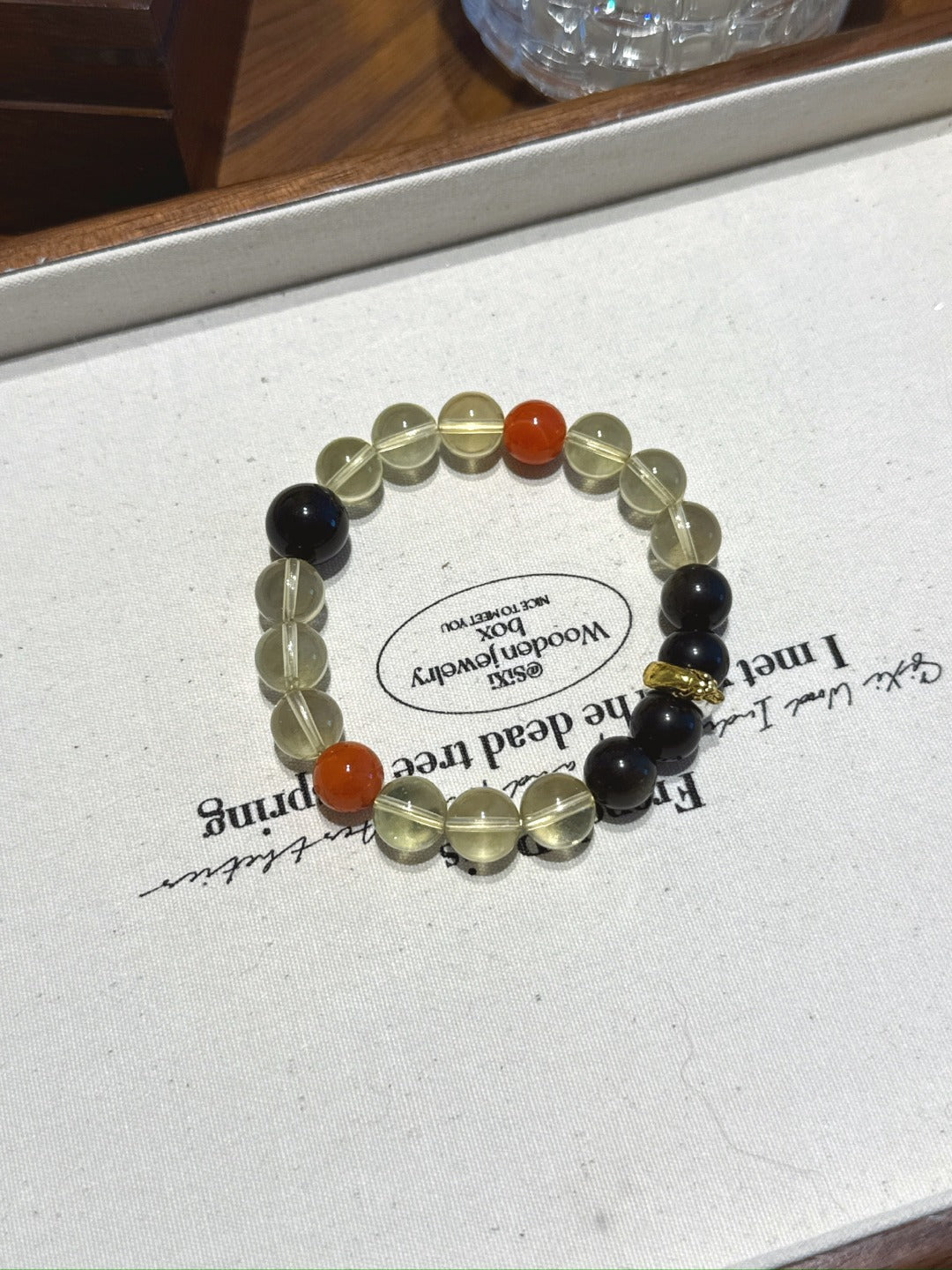 Dog (Chinese Zodiac) Natural Crystal Bracelet — Citrine, Gold Sheen Obsidian, Red Agate | Zodiac Crystal Jewelry