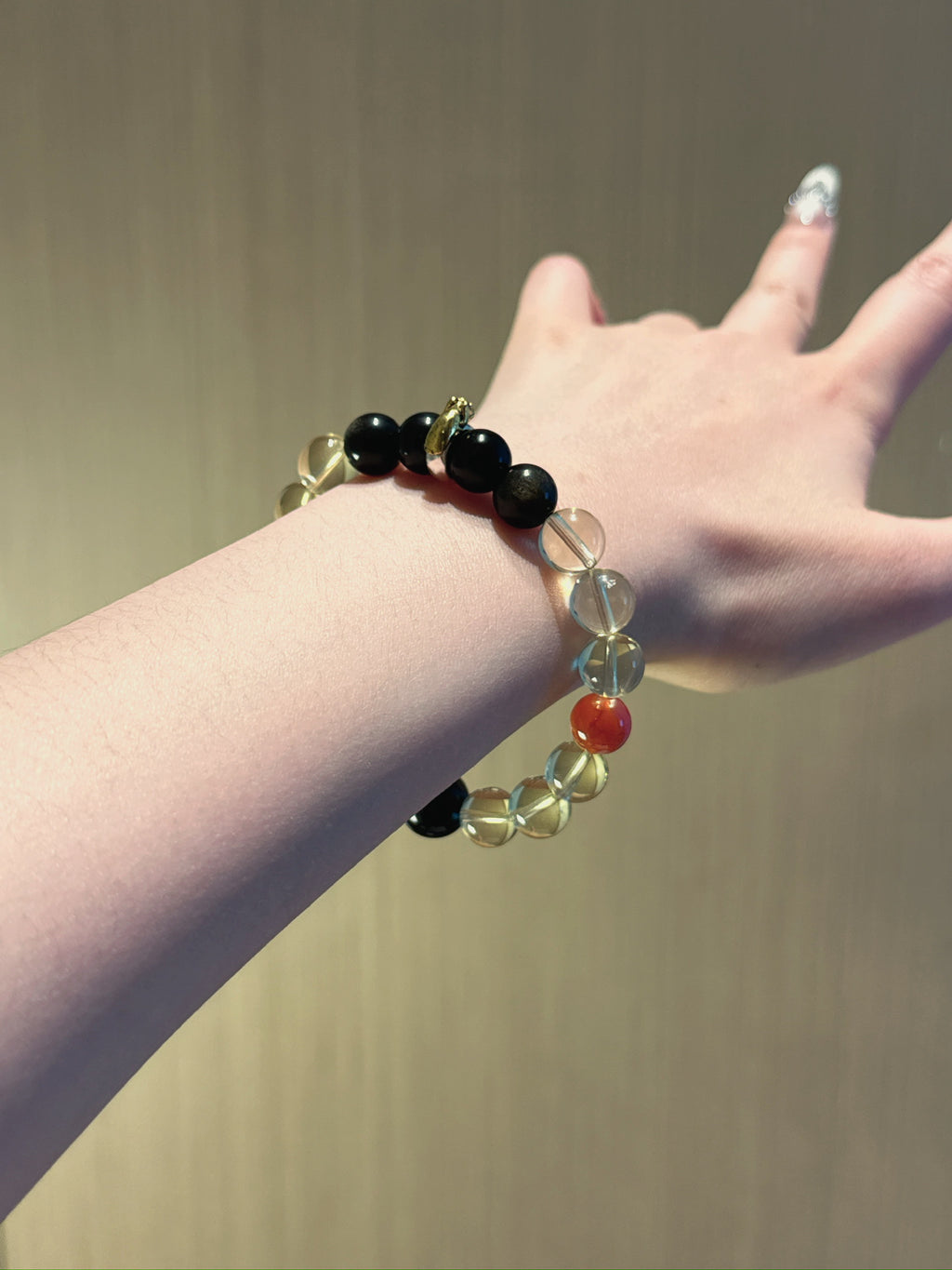 Dog (Chinese Zodiac) Natural Crystal Bracelet — Citrine, Gold Sheen Obsidian, Red Agate | Zodiac Crystal Jewelry