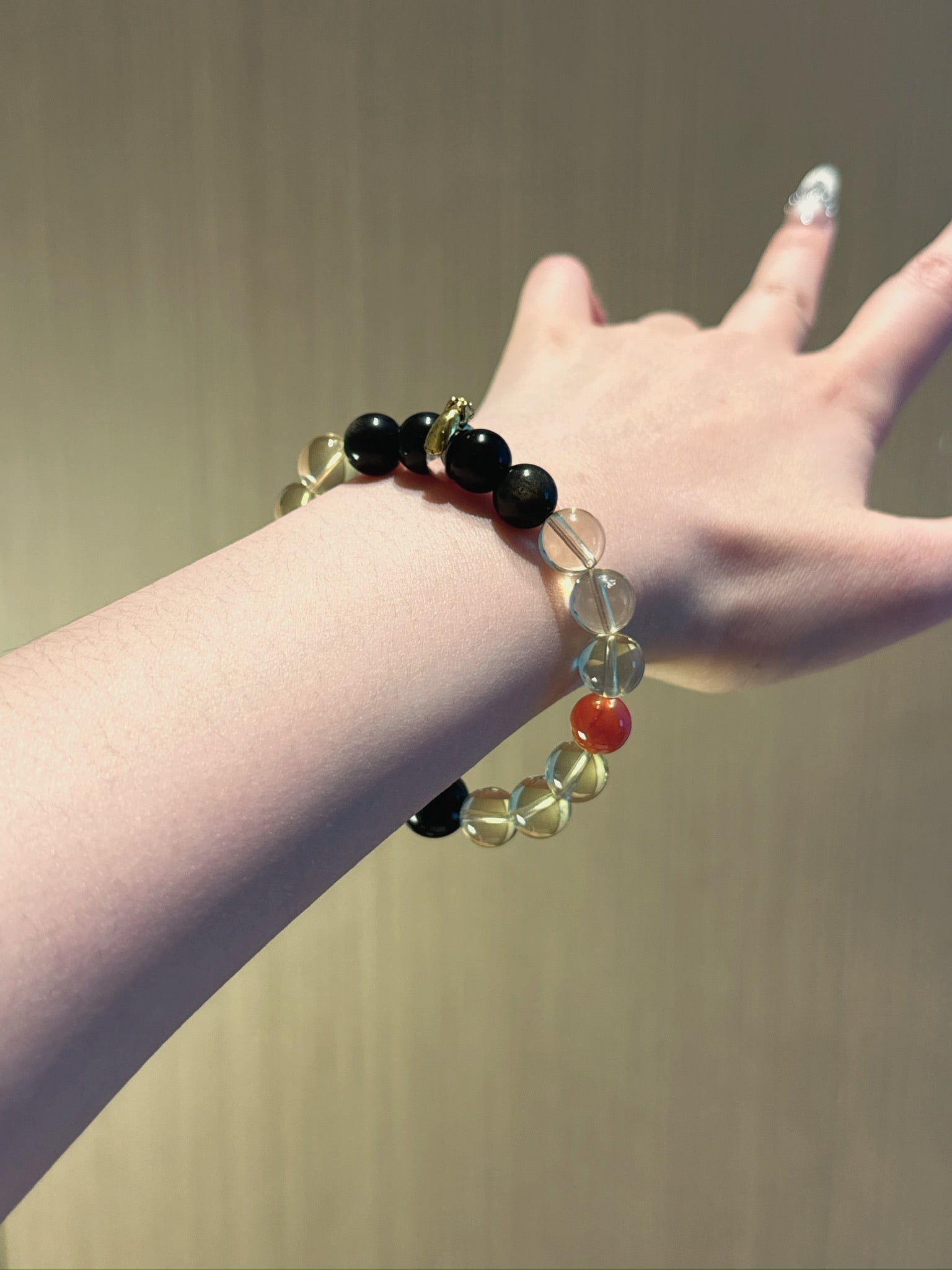 Dog (Chinese Zodiac) Natural Crystal Bracelet — Citrine, Gold Sheen Obsidian, Red Agate | Zodiac Crystal Jewelry