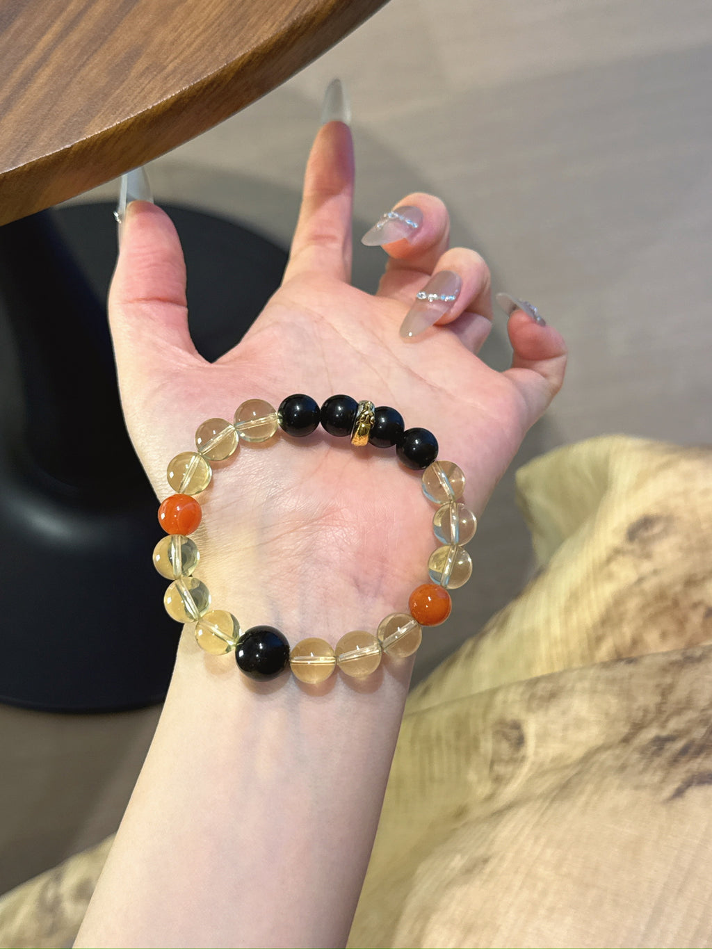 Dog (Chinese Zodiac) Natural Crystal Bracelet — Citrine, Gold Sheen Obsidian, Red Agate | Zodiac Crystal Jewelry