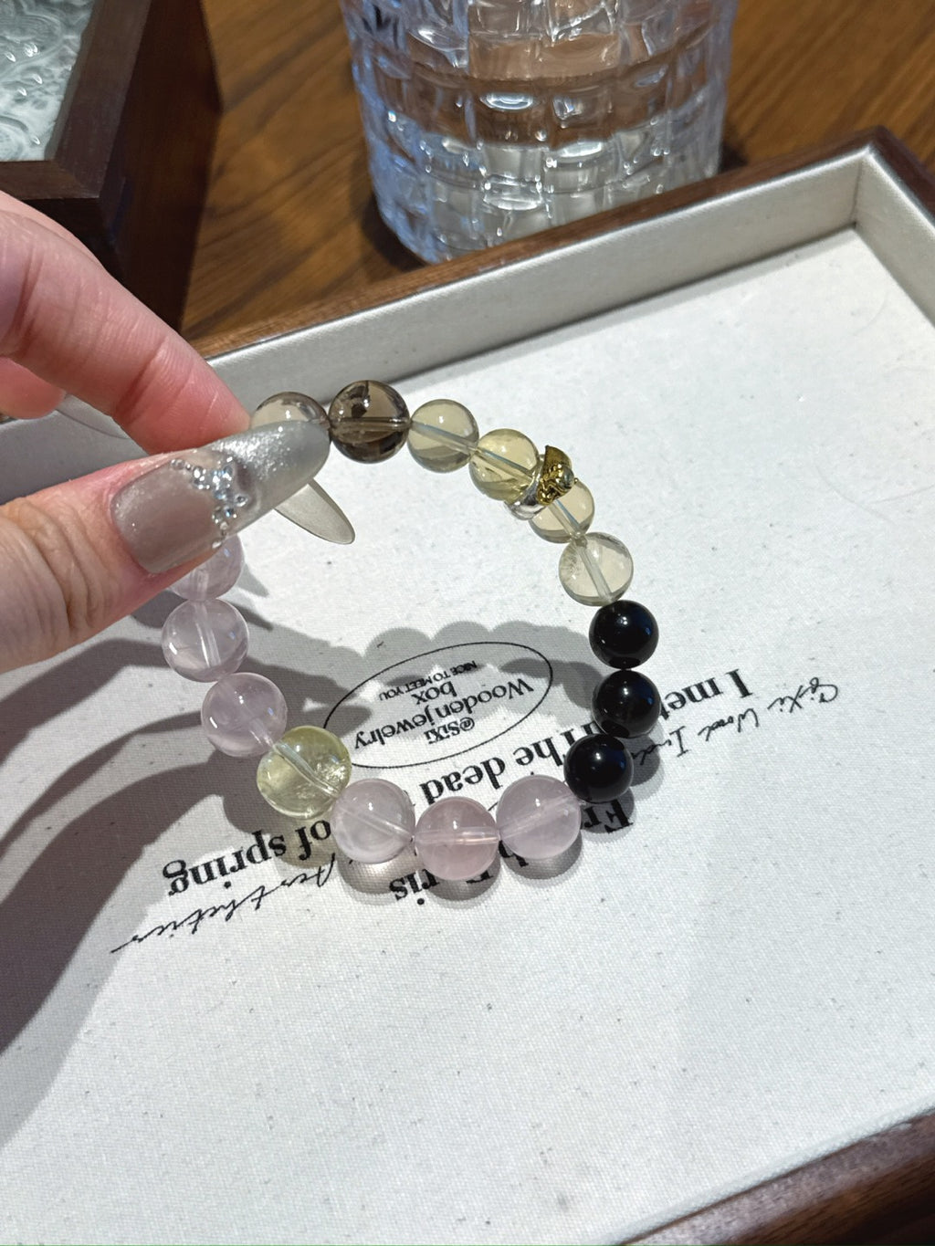 Monkey (Chinese Zodiac) Natural Crystal Bracelet — Citrine, Smoky Quartz, Rose Quartz, Gold Sheen Obsidian | Zodiac Crystal Jewelry
