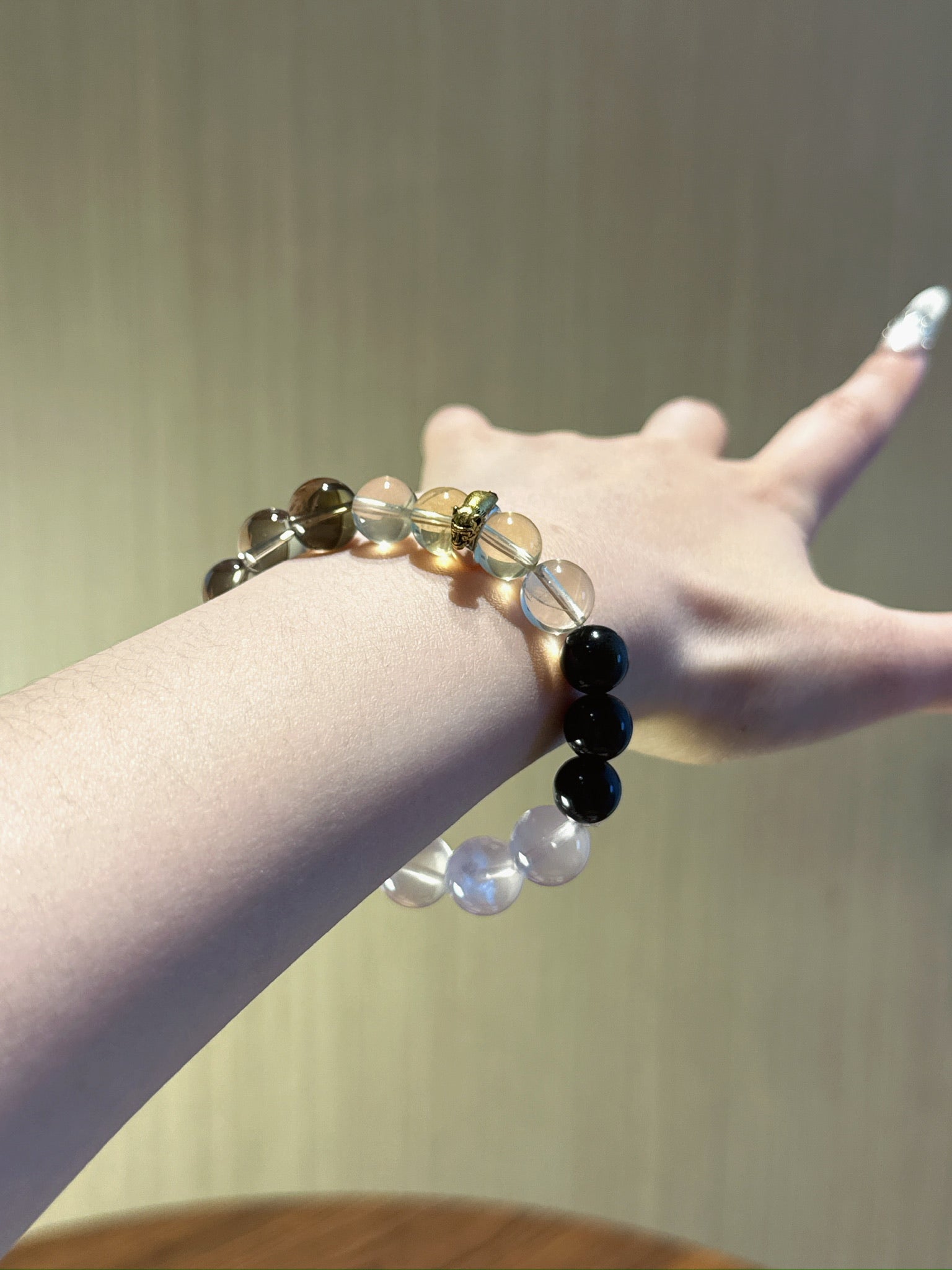 Monkey (Chinese Zodiac) Natural Crystal Bracelet — Citrine, Smoky Quartz, Rose Quartz, Gold Sheen Obsidian | Zodiac Crystal Jewelry