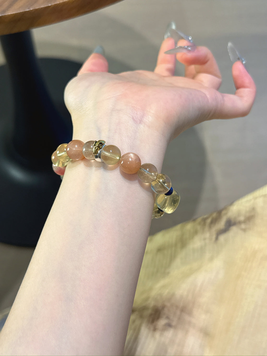 Goat (Chinese Zodiac) Natural Crystal Bracelet — Rhodochrosite, Citrine, Sunstone, Lapis Lazuli | Zodiac Crystal Jewelry