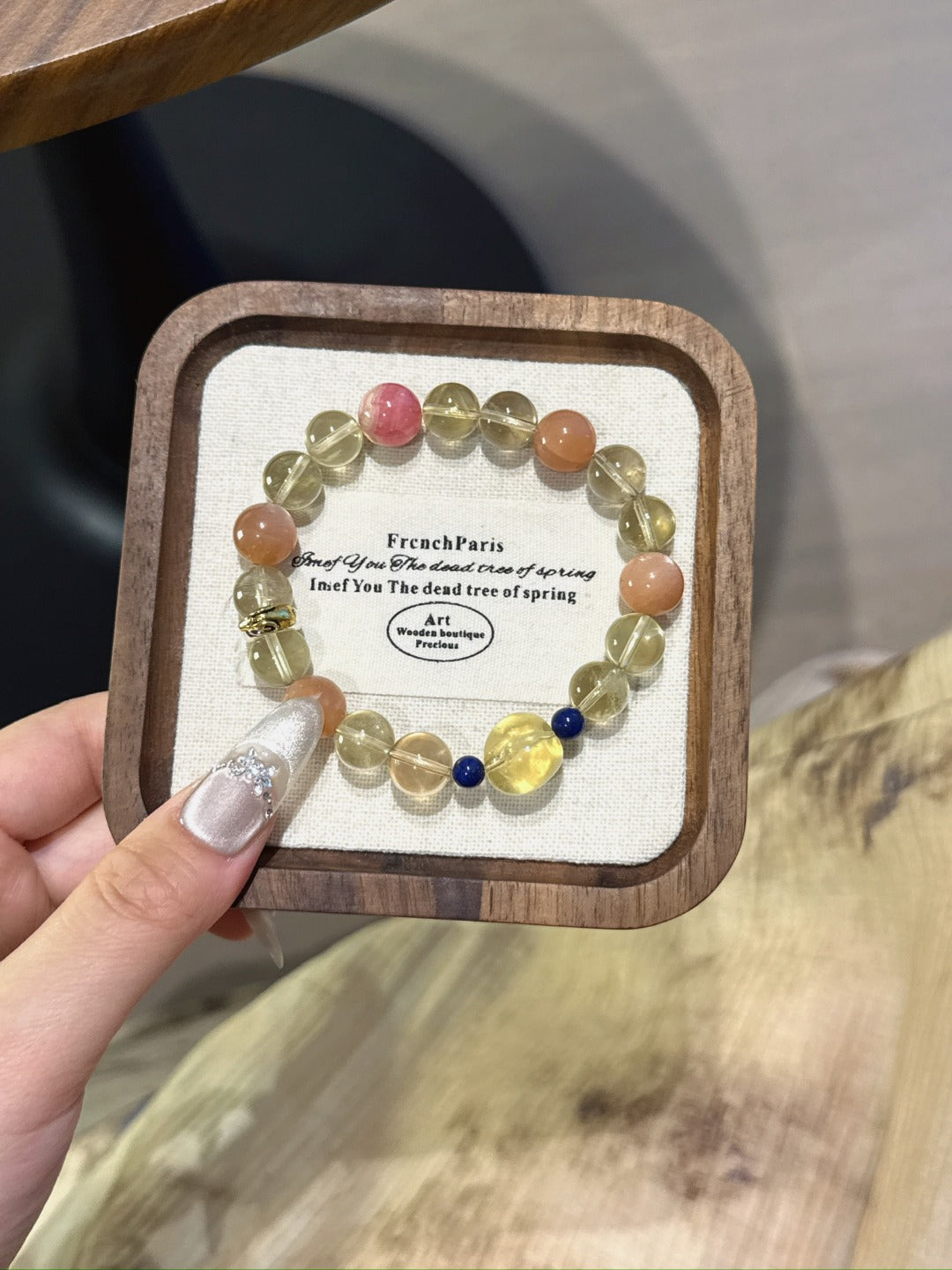 Goat (Chinese Zodiac) Natural Crystal Bracelet — Rhodochrosite, Citrine, Sunstone, Lapis Lazuli | Zodiac Crystal Jewelry