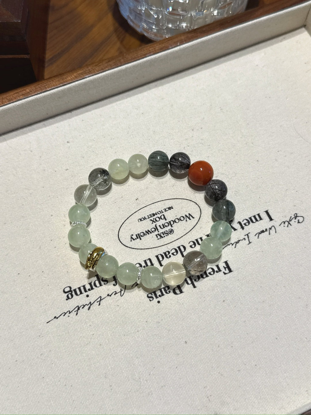 Rabbit (Chinese Zodiac) Natural Crystal Bracelet — Black Rutilated Quartz, Prehnite, Green Rutilated Quartz, Green Phantom Quartz, Citrine… | Zodiac Crystal Jewelry