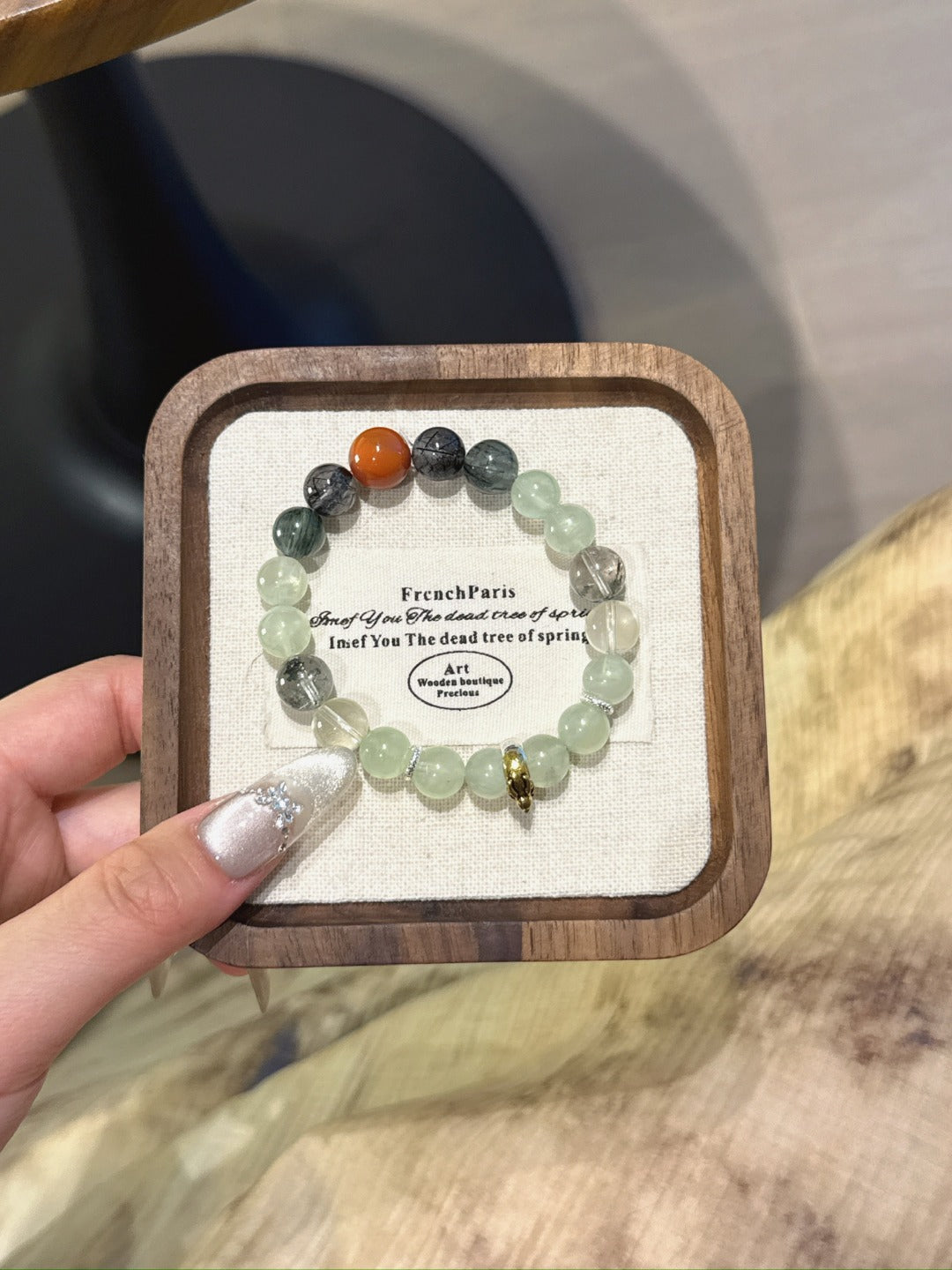 Rabbit (Chinese Zodiac) Natural Crystal Bracelet — Black Rutilated Quartz, Prehnite, Green Rutilated Quartz, Green Phantom Quartz, Citrine… | Zodiac Crystal Jewelry