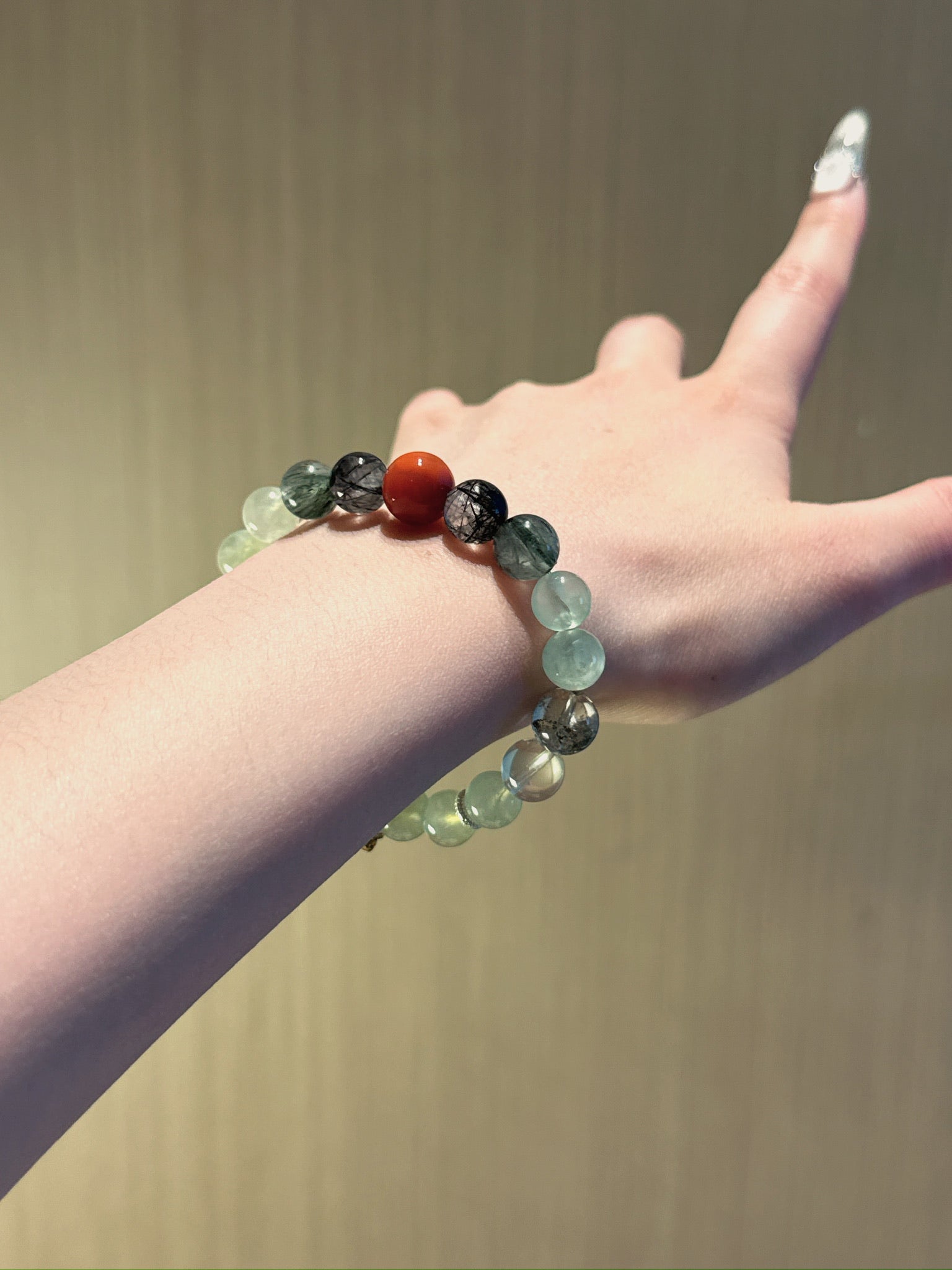 Rabbit (Chinese Zodiac) Natural Crystal Bracelet — Black Rutilated Quartz, Prehnite, Green Rutilated Quartz, Green Phantom Quartz, Citrine… | Zodiac Crystal Jewelry