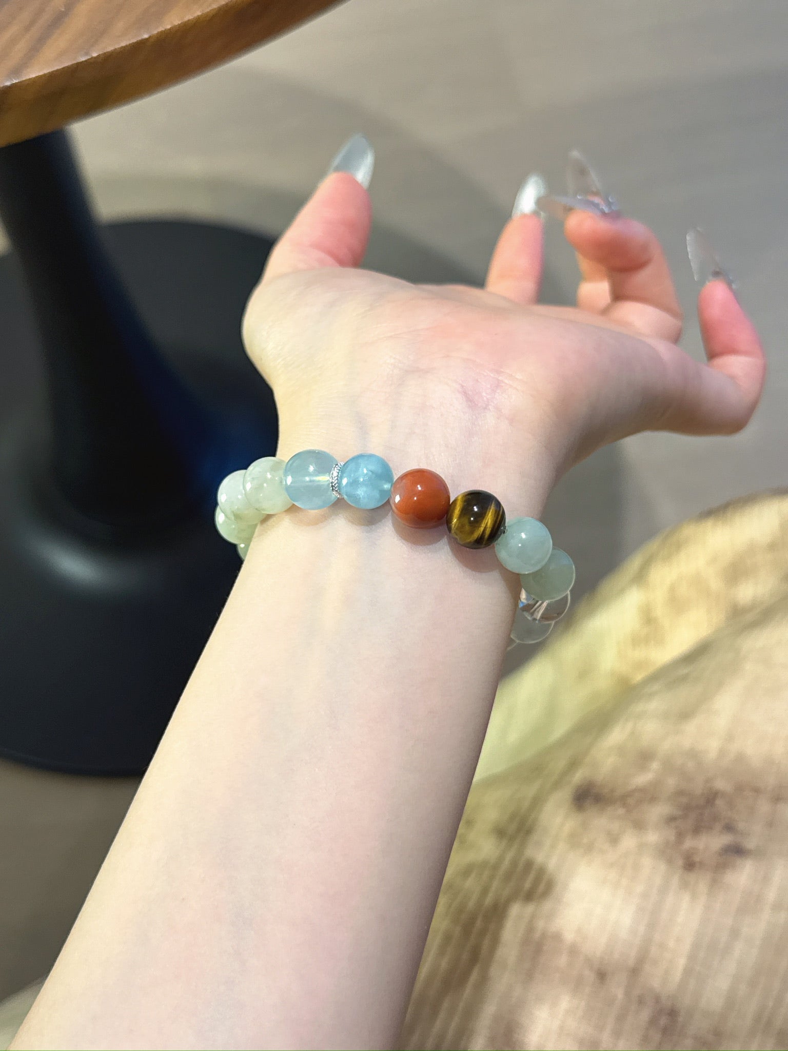 Tiger (Chinese Zodiac) Natural Crystal Bracelet — Garnet, Clear Quartz, Citrine, Red Agate, Aquamarine… | Zodiac Crystal Jewelry