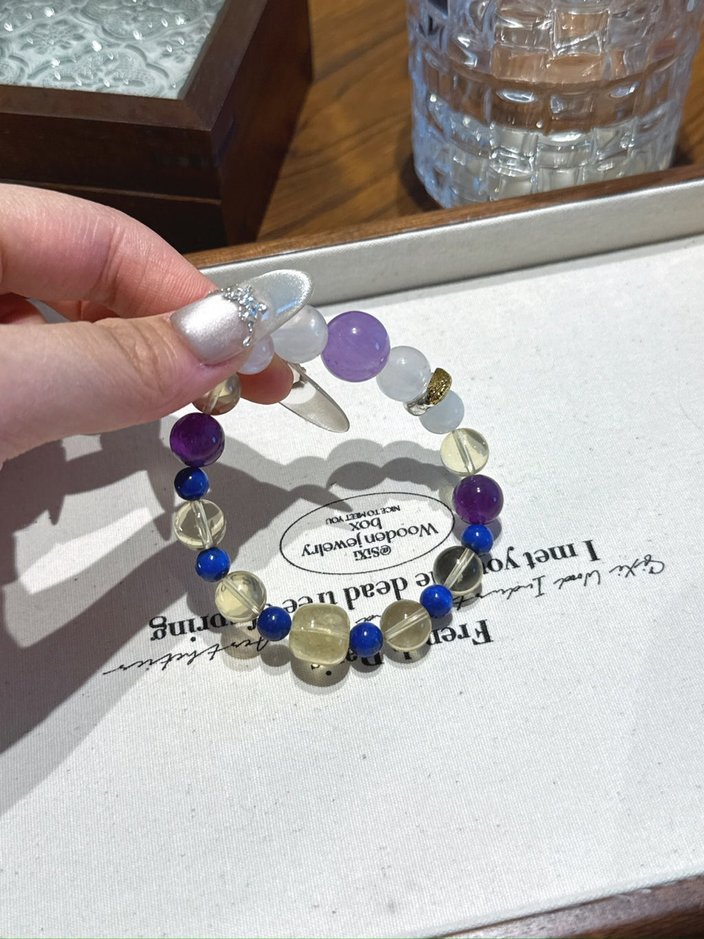 Rooster (Chinese Zodiac) Natural Crystal Bracelet — Lavender Amethyst, Moonstone, Amethyst, Citrine, Lapis Lazuli | Zodiac Crystal Jewelry