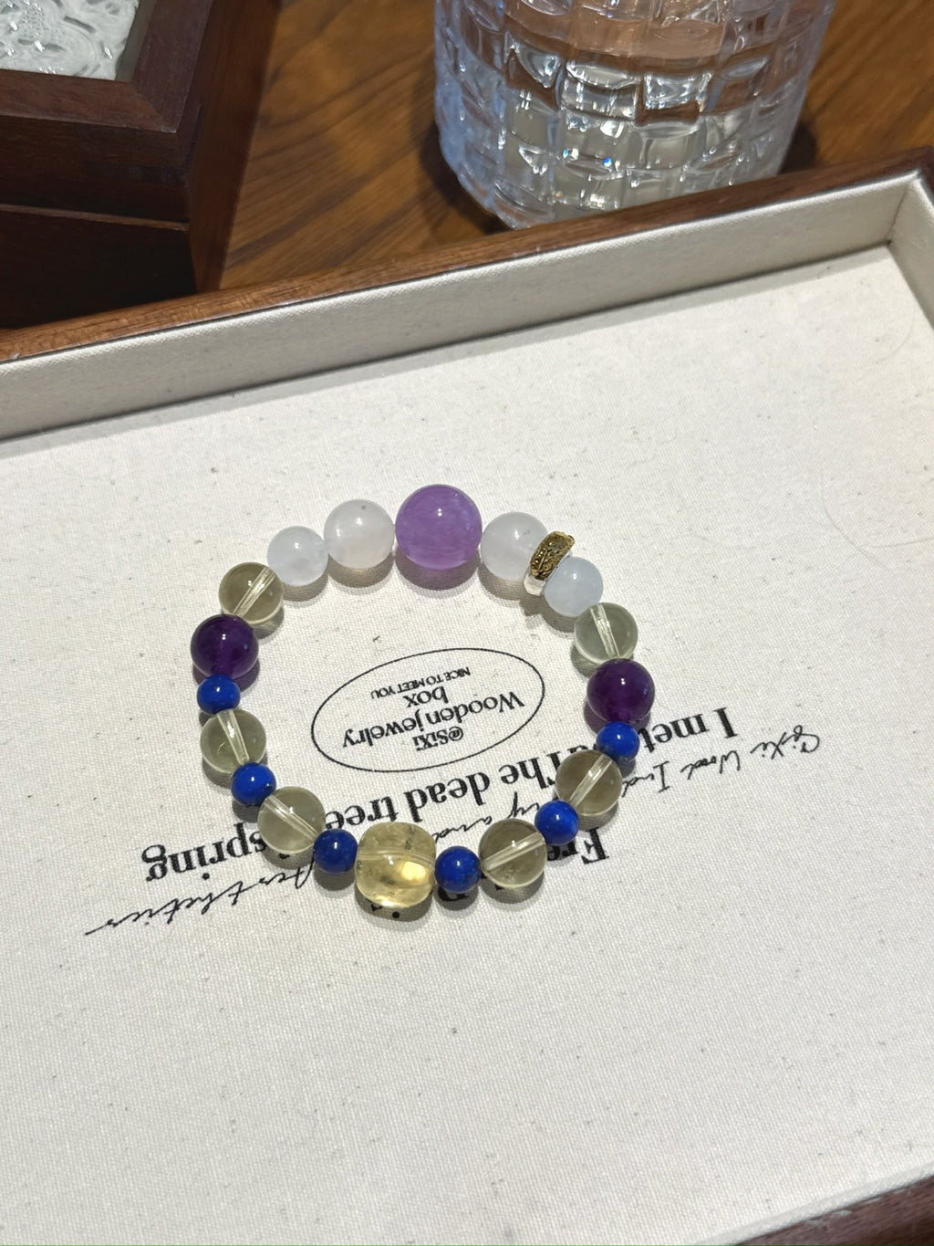 Rooster (Chinese Zodiac) Natural Crystal Bracelet — Lavender Amethyst, Moonstone, Amethyst, Citrine, Lapis Lazuli | Zodiac Crystal Jewelry