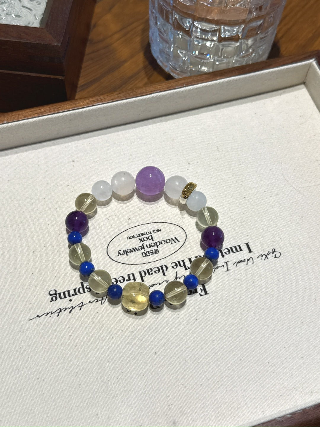 Rooster (Chinese Zodiac) Natural Crystal Bracelet — Lavender Amethyst, Moonstone, Amethyst, Citrine, Lapis Lazuli | Zodiac Crystal Jewelry