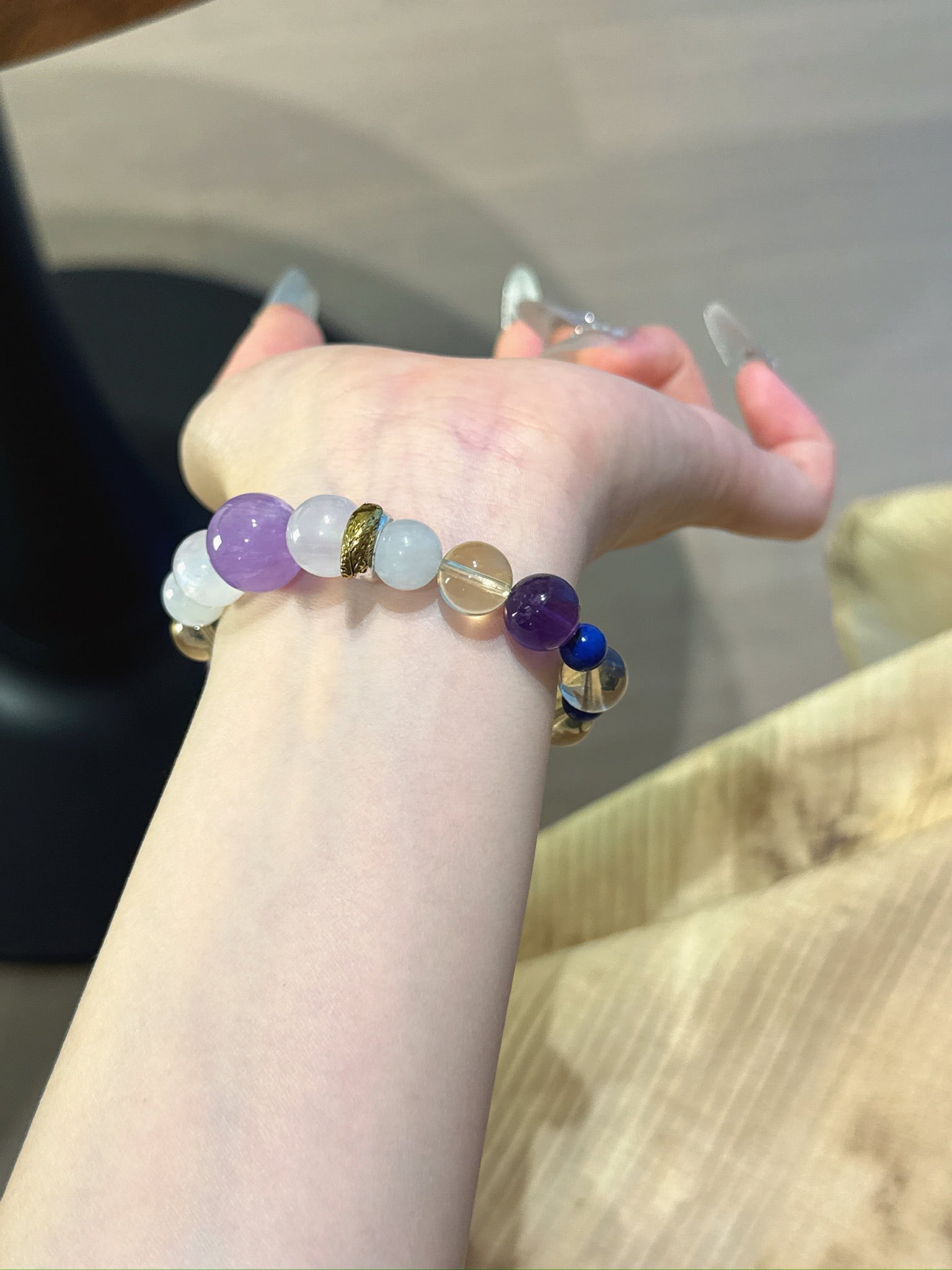 Rooster (Chinese Zodiac) Natural Crystal Bracelet — Lavender Amethyst, Moonstone, Amethyst, Citrine, Lapis Lazuli | Zodiac Crystal Jewelry