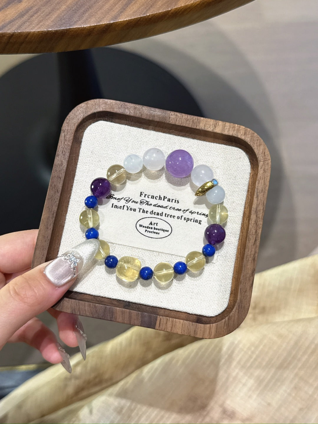 Rooster (Chinese Zodiac) Natural Crystal Bracelet — Lavender Amethyst, Moonstone, Amethyst, Citrine, Lapis Lazuli | Zodiac Crystal Jewelry