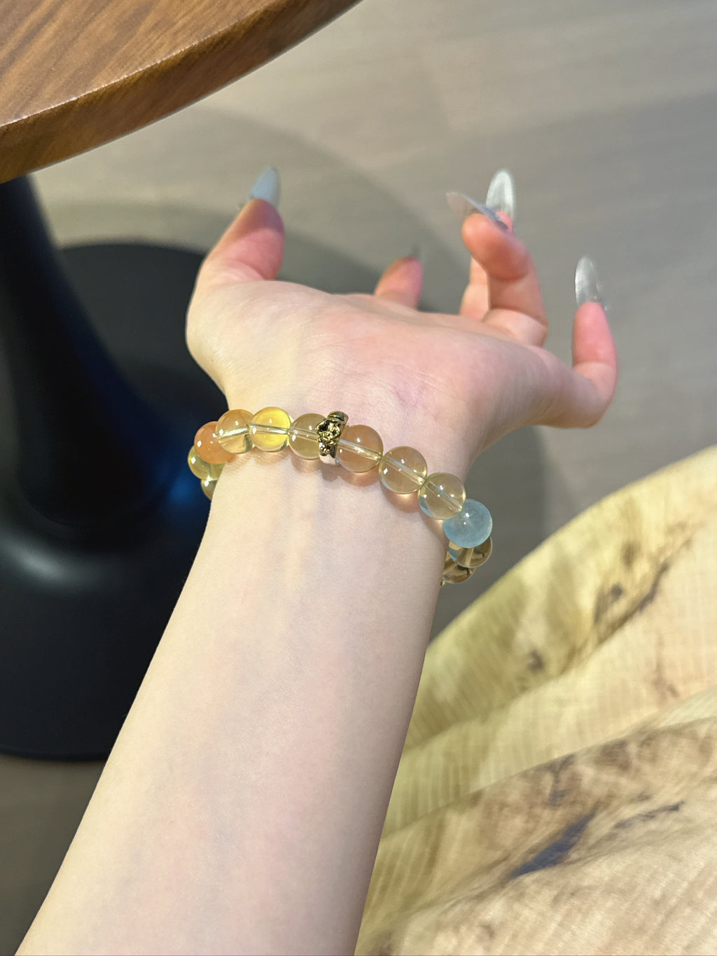 Ox (Chinese Zodiac) Natural Crystal Bracelet — Citrine, Aquamarine, Smoky Quartz, Green Phantom Quartz, Red Agate | Zodiac Crystal Jewelry