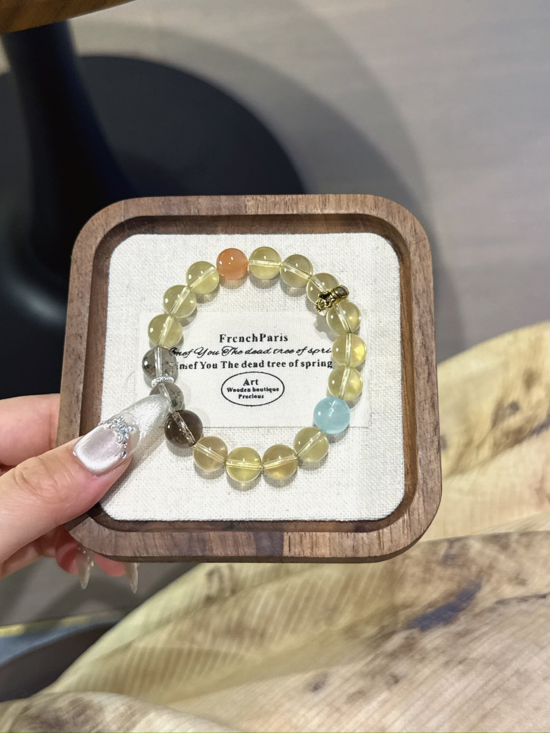 Ox (Chinese Zodiac) Natural Crystal Bracelet — Citrine, Aquamarine, Smoky Quartz, Green Phantom Quartz, Red Agate | Zodiac Crystal Jewelry