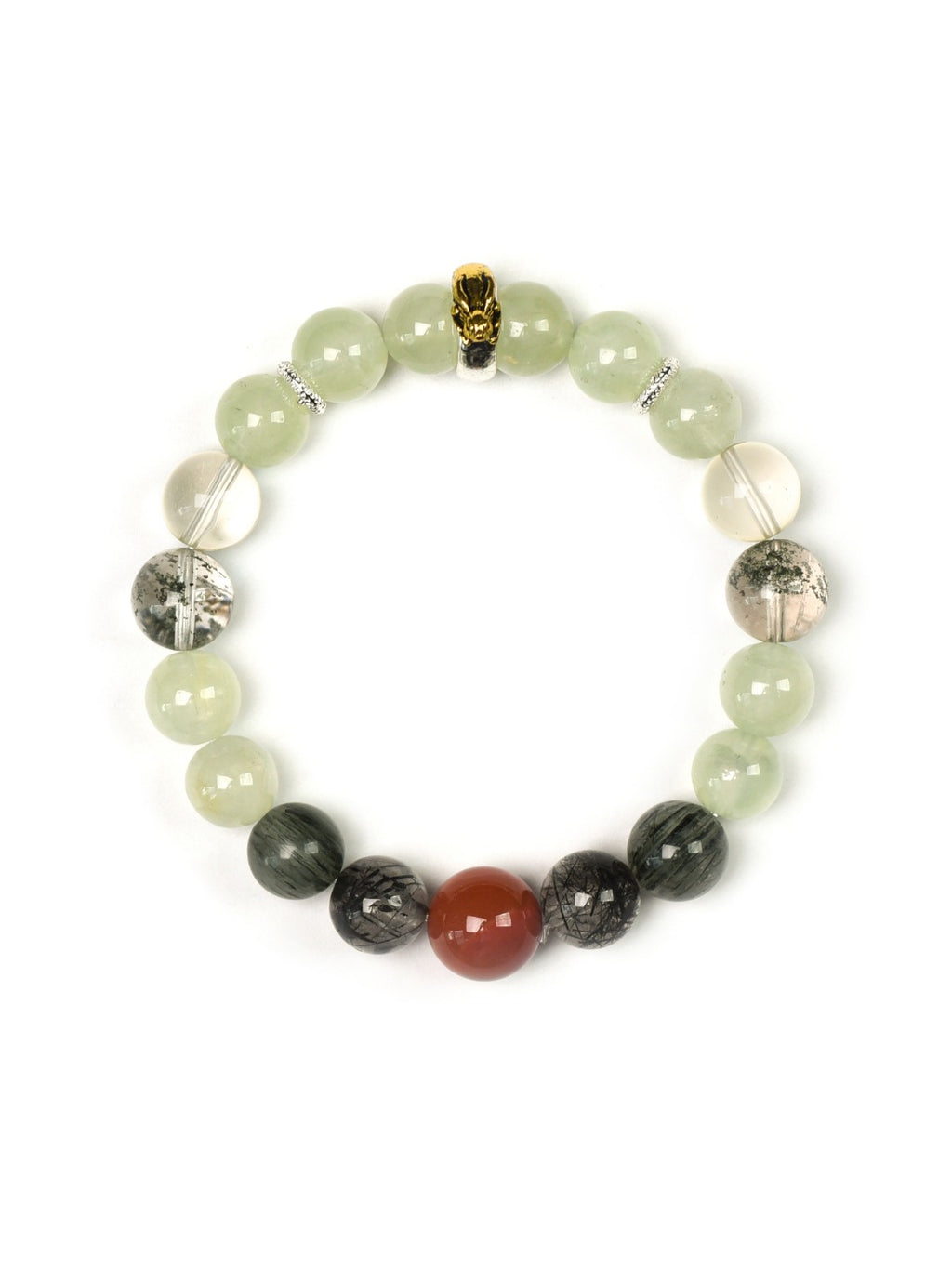Rabbit (Chinese Zodiac) Natural Crystal Bracelet — Black Rutilated Quartz, Prehnite, Green Rutilated Quartz, Green Phantom Quartz, Citrine… | Zodiac Crystal Jewelry