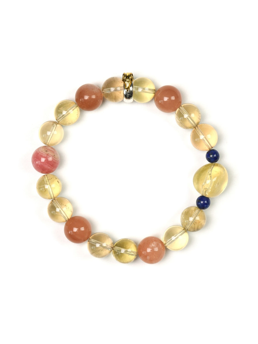 Goat (Chinese Zodiac) Natural Crystal Bracelet — Rhodochrosite, Citrine, Sunstone, Lapis Lazuli | Zodiac Crystal Jewelry