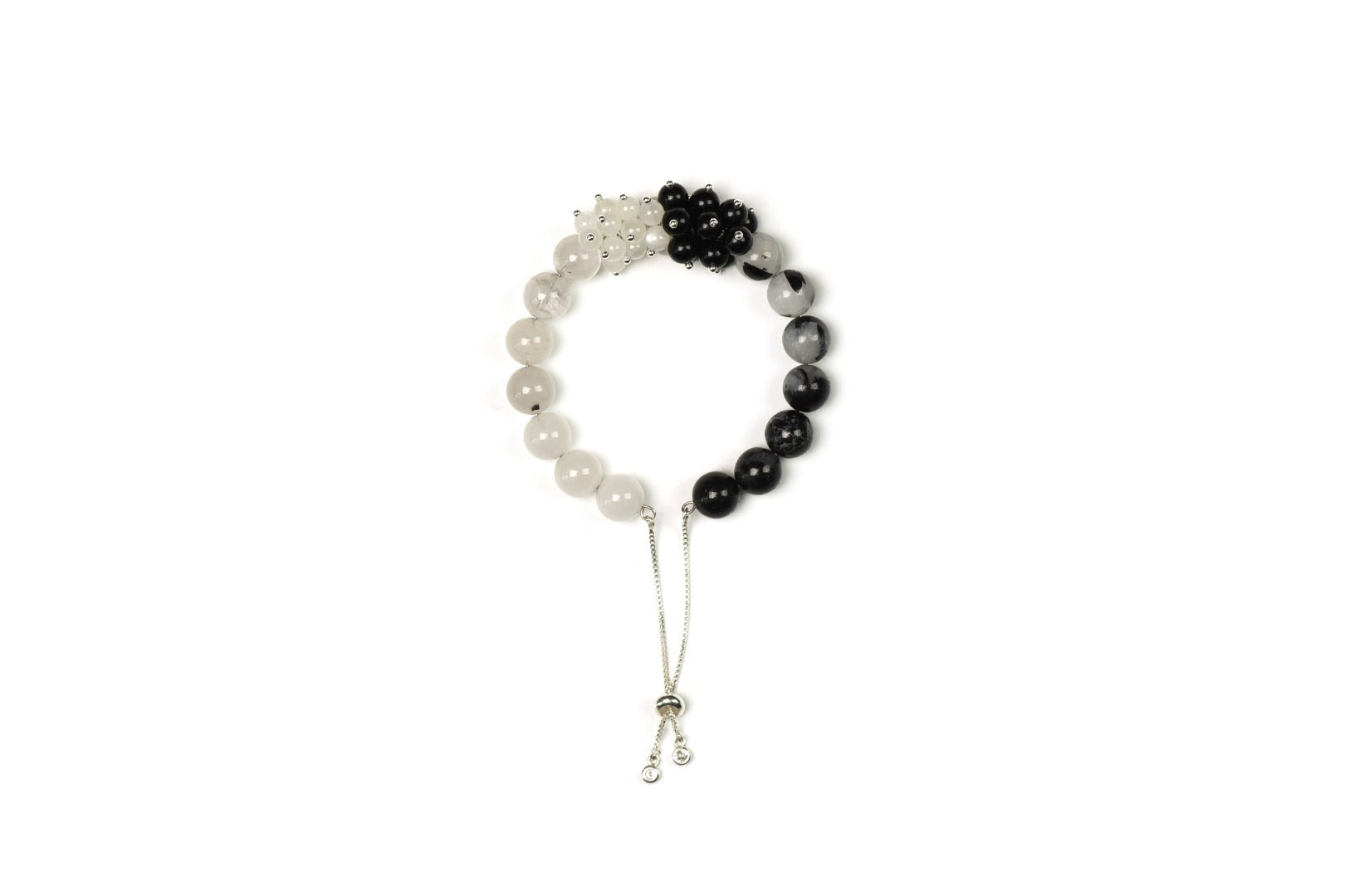 Natural Obsidian Crystal Bracelet — Obsidian, Natural Stone, Clear Quartz, Moonstone | Handmade Crystal Jewelry