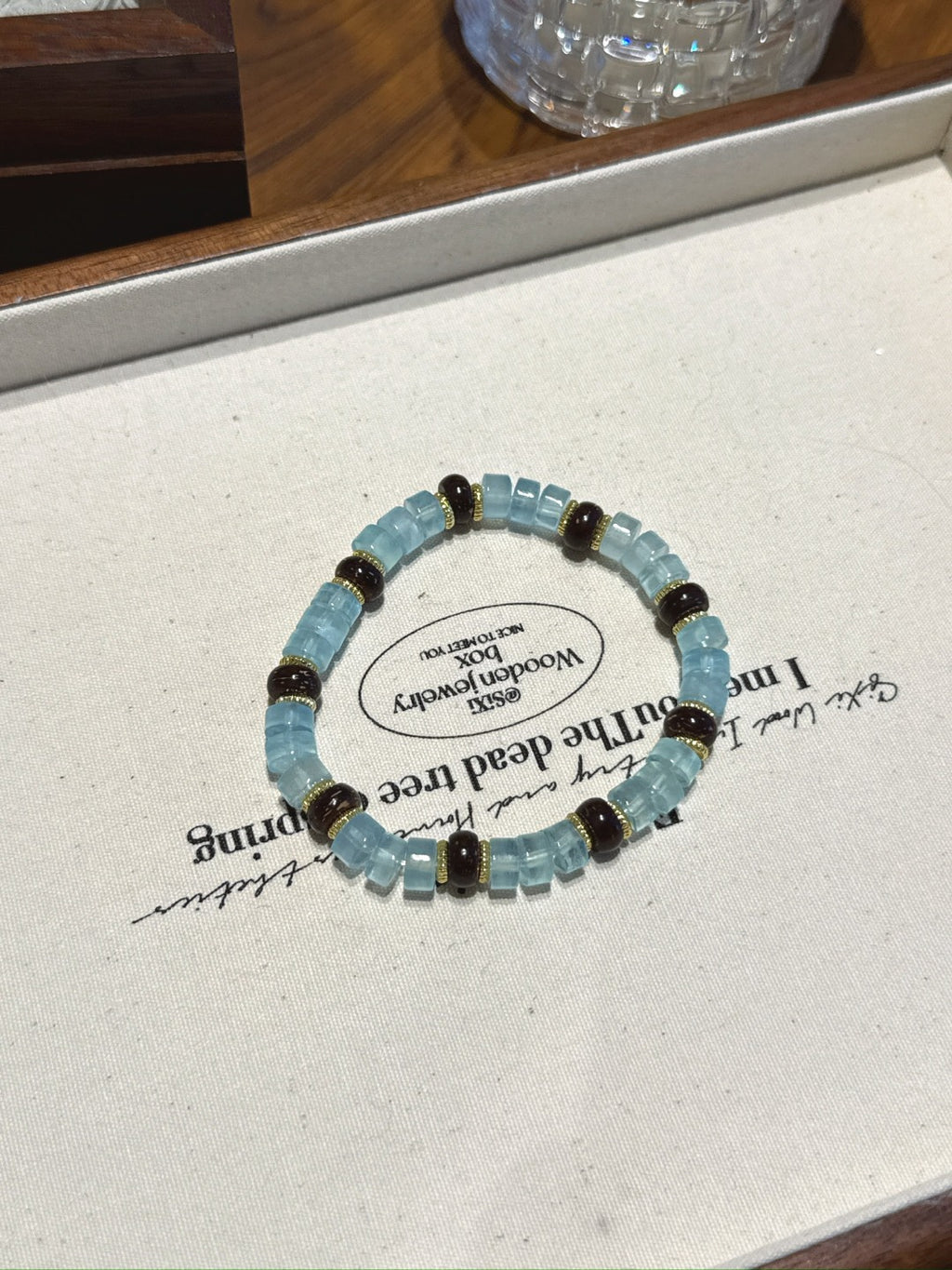Natural Aquamarine Crystal Bracelet — Aquamarine | Handmade Crystal Jewelry