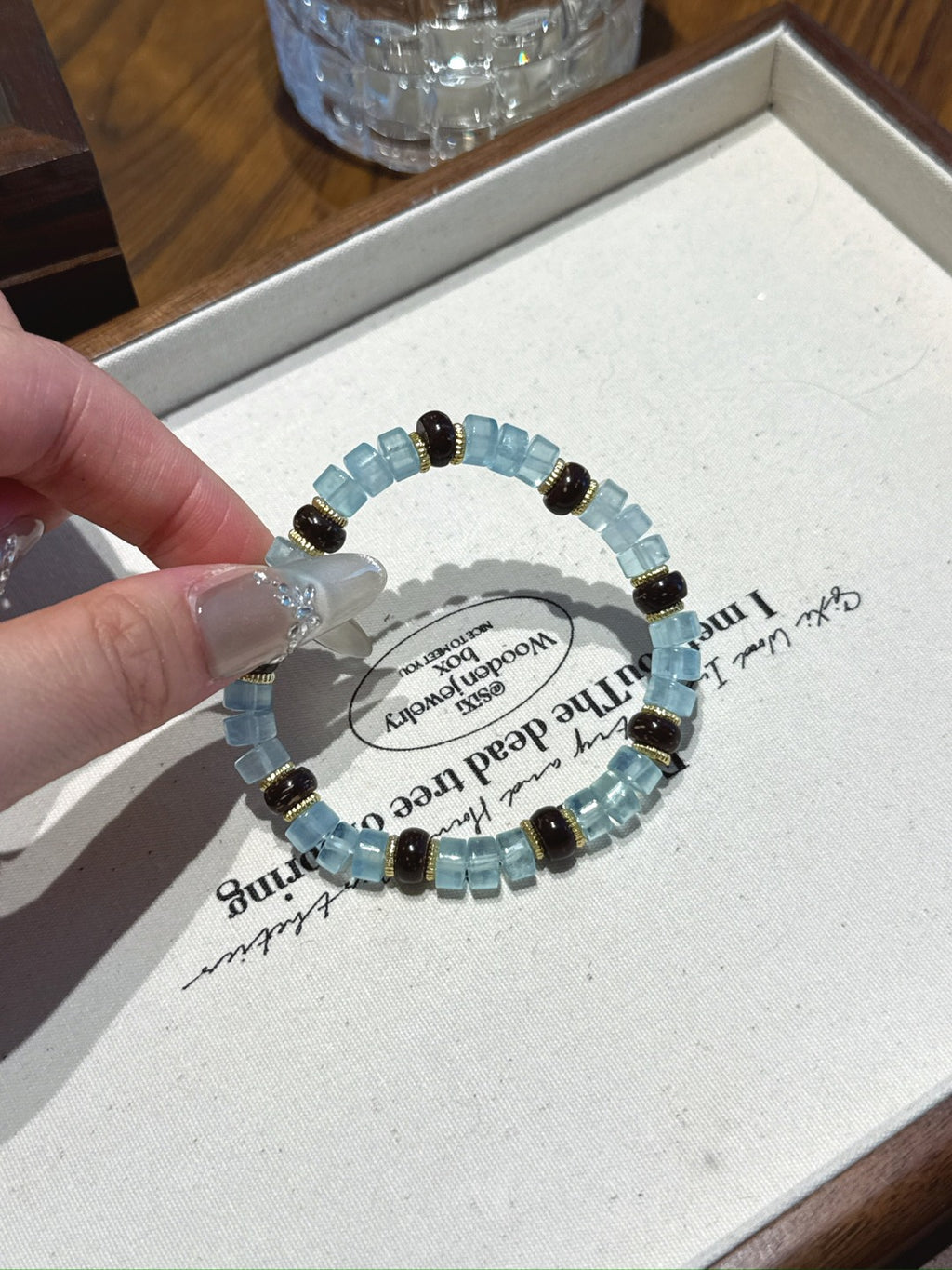 Natural Aquamarine Crystal Bracelet — Aquamarine | Handmade Crystal Jewelry