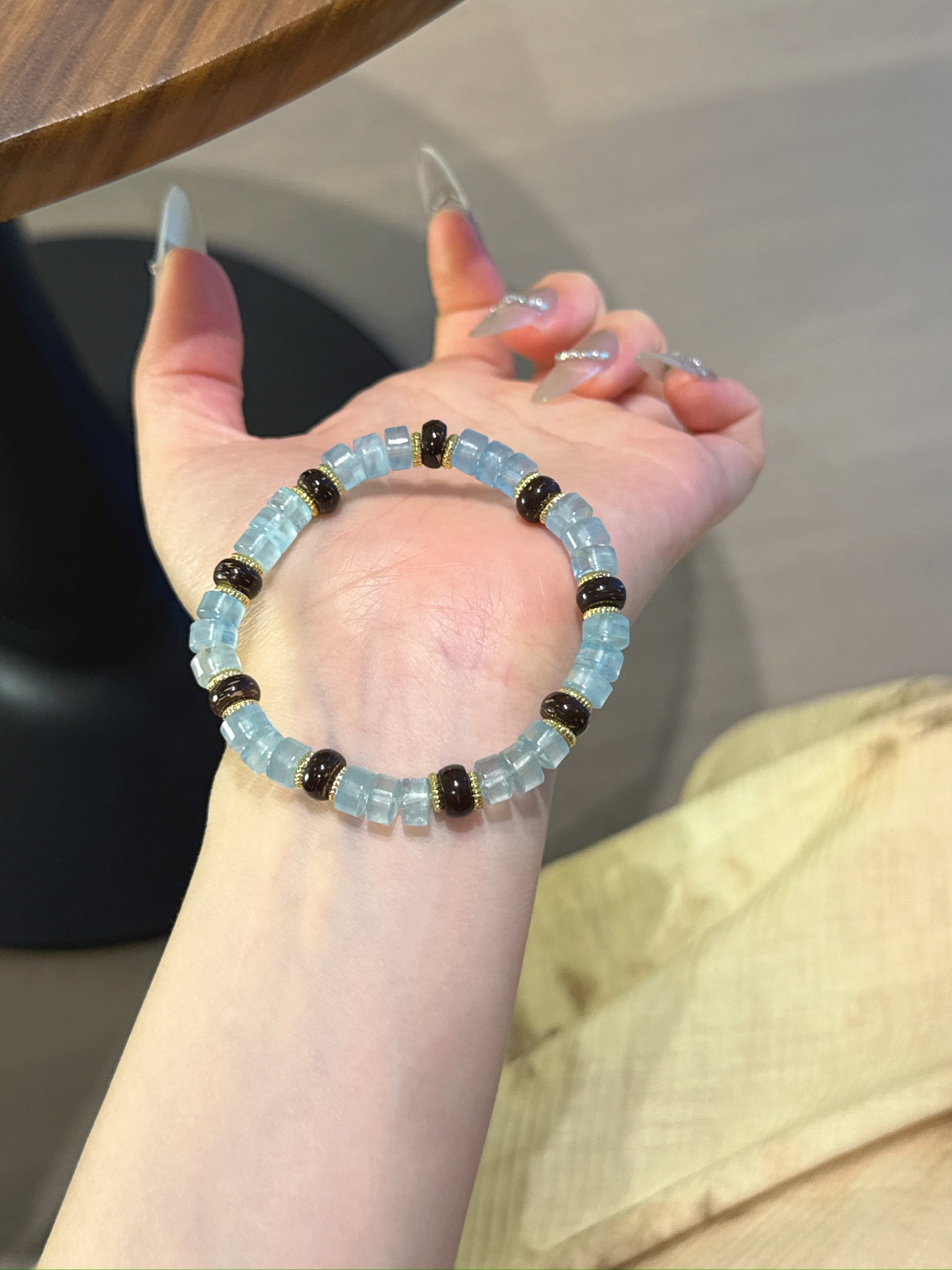 Natural Aquamarine Crystal Bracelet — Aquamarine | Handmade Crystal Jewelry