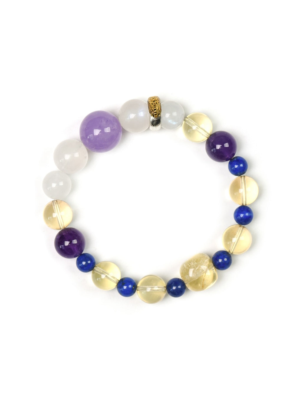Rooster (Chinese Zodiac) Natural Crystal Bracelet — Lavender Amethyst, Moonstone, Amethyst, Citrine, Lapis Lazuli | Zodiac Crystal Jewelry