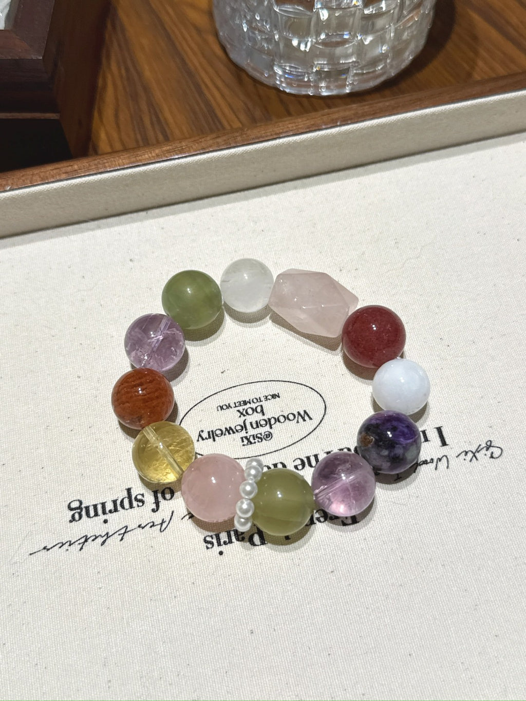 Natural Rose Quartz Crystal Bracelet — Rose Quartz, Aura Quartz, Fluorite, Citrine, Amethyst… | Handmade Crystal Jewelry