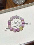 Natural Kunzite Crystal Bracelet — Kunzite, Amethyst, Rose Quartz, Clear Quartz, Citrine | Handmade Crystal Jewelry
